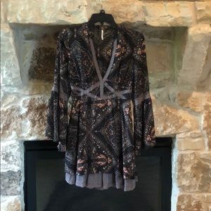 Free people sexy purple peasant dress